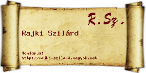 Rajki Szilárd névjegykártya